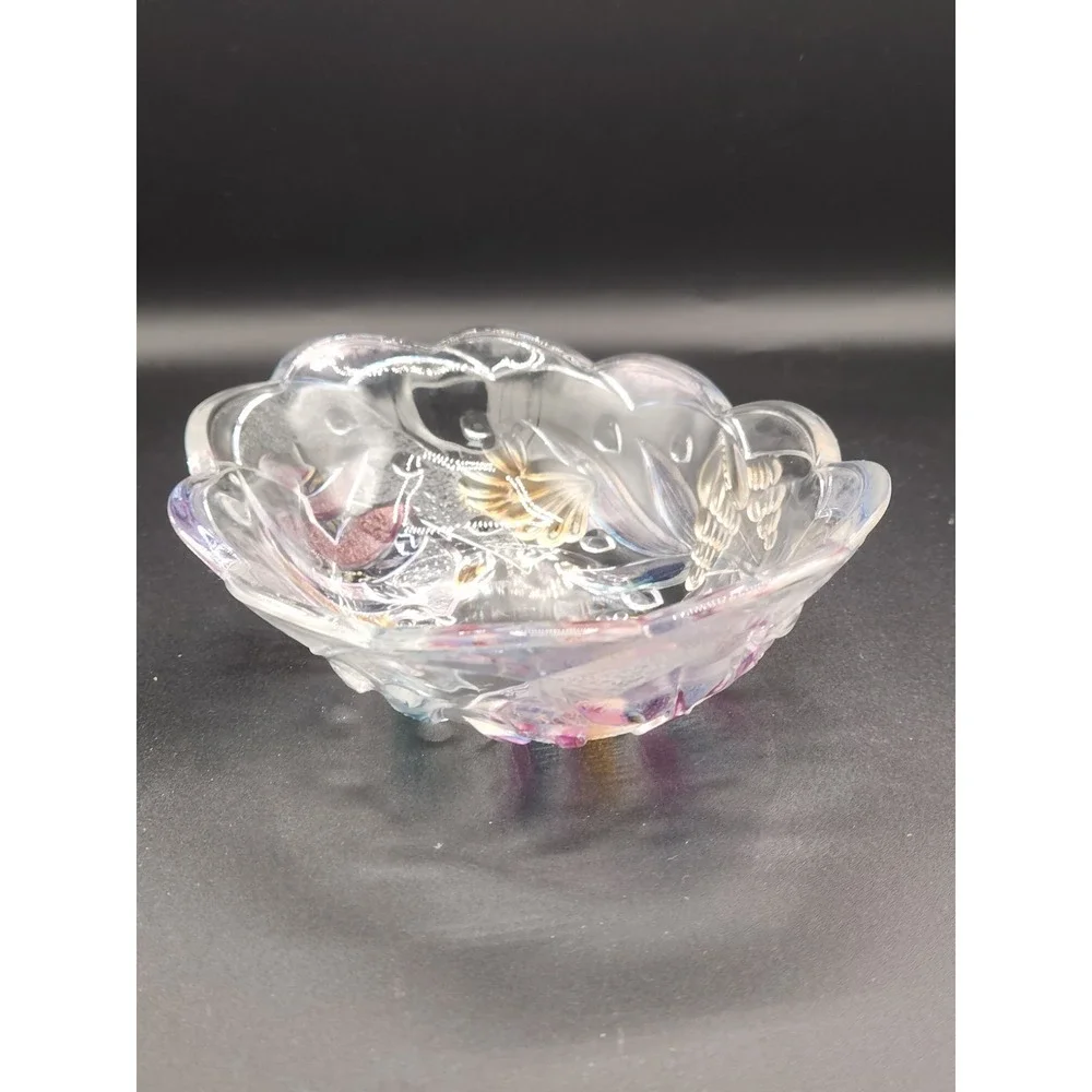 Mikasa Savoir‎ Vivre Largo Tropical Fish Oval Bowl Frosted Multicolor Scalloped